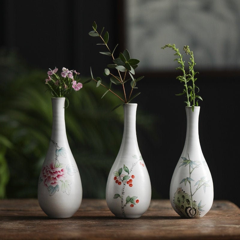Gohobi Hand-painted Tall Floral Vase