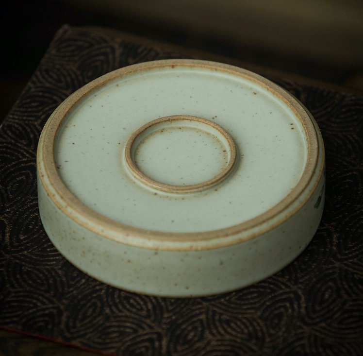 Gohobi Hand painted tea tray ceramic Flowers handmade tea saucer Chinese Gongfu tea tray Kung fu Japanese Chado peach blossom tea ceremony