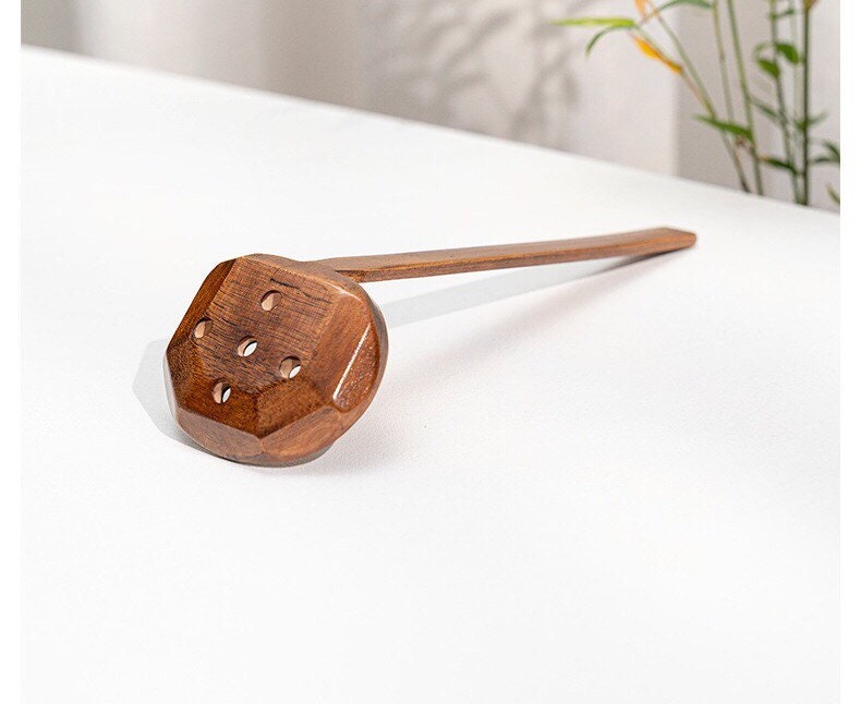 Gohobi Wooden slotted spoon ramen soup spoon Japanese Chinese large spoon oriental utensil
