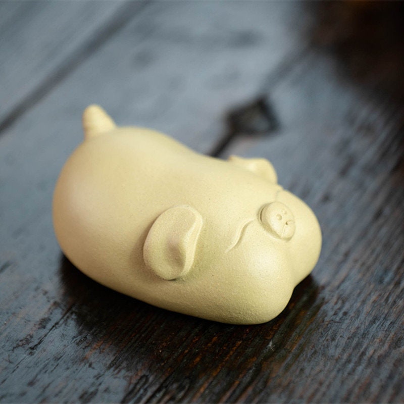 Gohobi Handmade pig ornaments Tea pets ceramic YiXing clay Chinese Gongfu tea Kung fu tea Japanese Chado unique ornaments