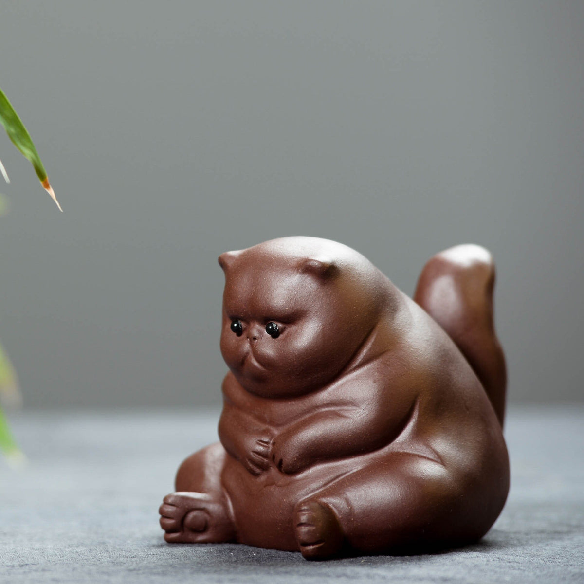 Gohobi Handmade cat ornaments Tea pets ceramic YiXing clay Chinese Gongfu tea Kung fu tea Japanese Chado unique ornaments