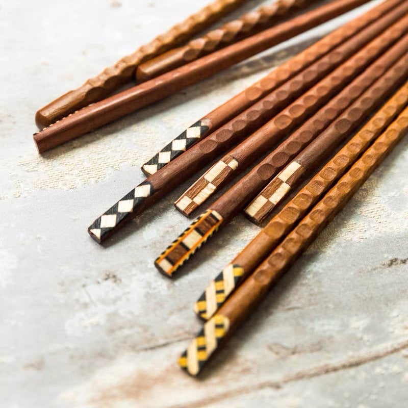 Gohobi a set of 5 pairs of Japanese Wood chopsticks for daily use Chinese chopsticks set oriental Gift ideas Table utensils
