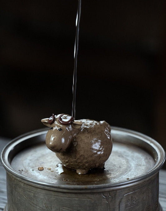 Gohobi Handmade sheep ornaments Tea pets ceramic YiXing clay Chinese Gongfu tea Kung fu tea Japanese Chado unique ornaments