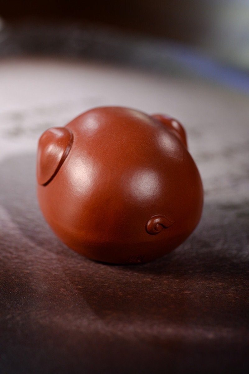 Gohobi Handmade pig ornaments Tea pets ceramic YiXing clay Chinese Gongfu tea Kung fu tea Japanese Chado unique ornaments