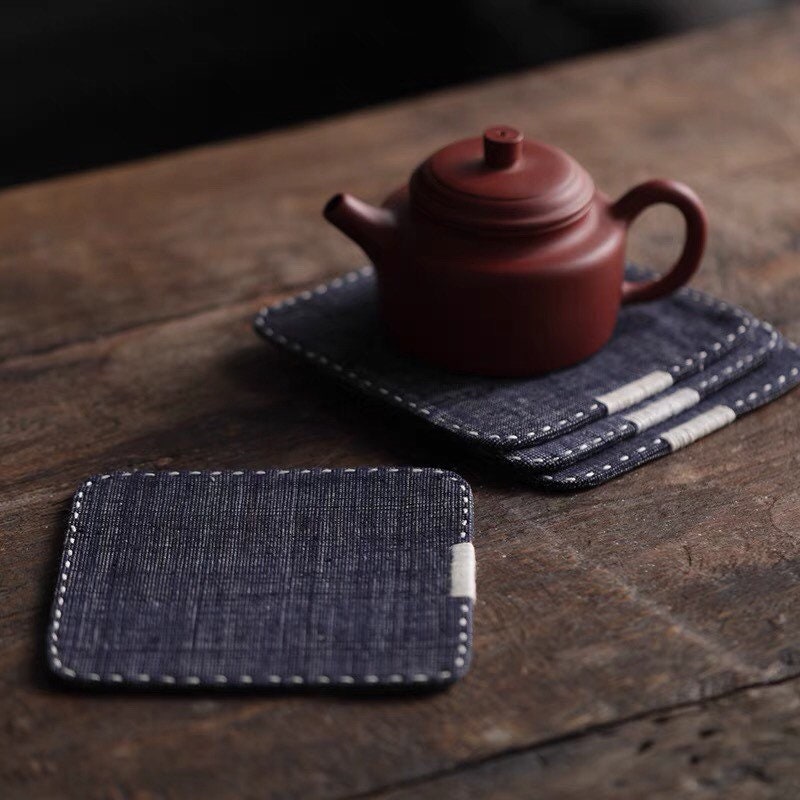 Gohobi Coaster Chinese Gongfu tea Kung fu tea Teaware Japanese Chado cotton coaster unique handmade coaster