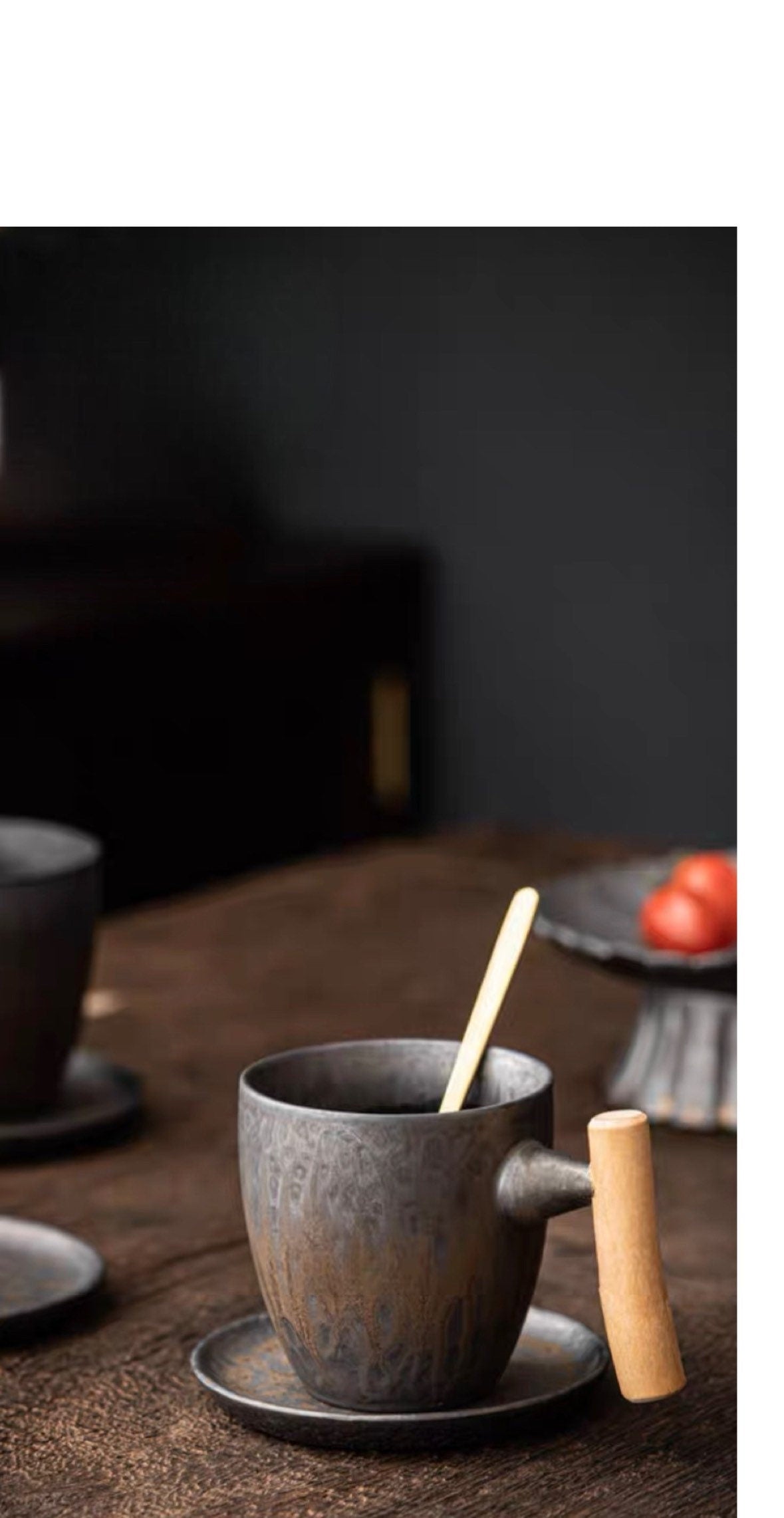 Gohobi handmade ceramic metallic glaze coffee mug tea cup mug Japanese vintage style stoneware