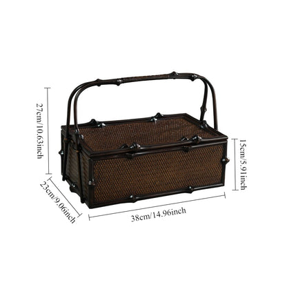 Gohobi Bamboo Portable Tea Box – Tea Set Storage Basket