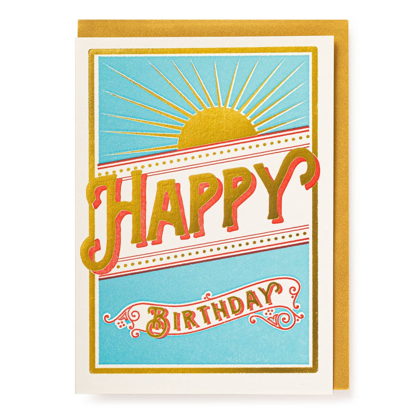 Archivist Gallery Sunshine Happy Birthday | Letterpress Cards | Greeting Card | Large Cards [Made in the UK]