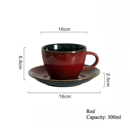 Gohobi Vintage Kiln-Change Ceramic Coffee Cup and Saucer Set