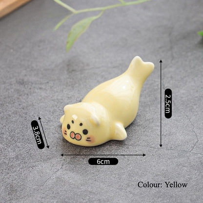 Gohobi Seal & Sea Lion Series Ceramic Chopstick Rest