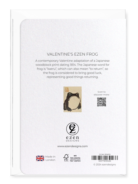 Ezen Designs VALENTINE'S EZEN FROG: Greeting Card [Made in the UK]