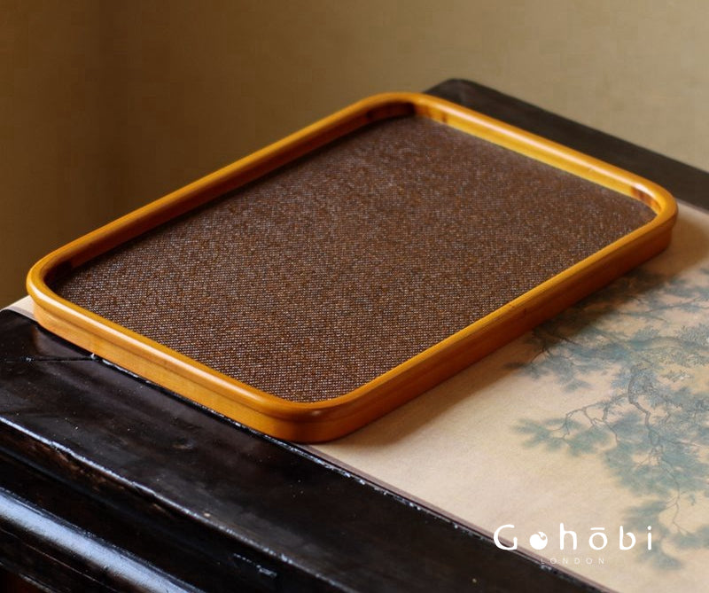 Gohobi Polished Bamboo Tea Tray – Bamboo Woven Gongfu Tea Tray