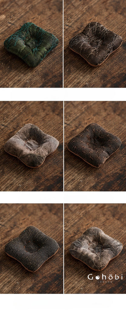 Gohobi Fragrant Cloud Silk Tea Coaster – Handmade Fabric Tea Mat for Gongfu Tea Set