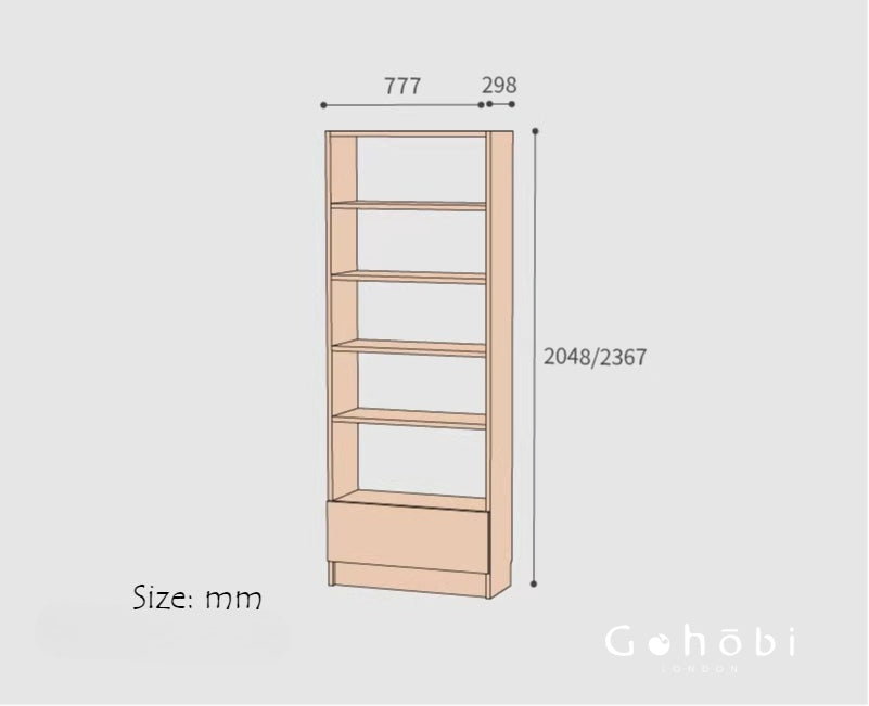 Gohobi Handmade Solid Wood Storage Cabinet – Multi-Layer Wooden Shelving Unit for Living Room or Study | FSC Certified Furniture