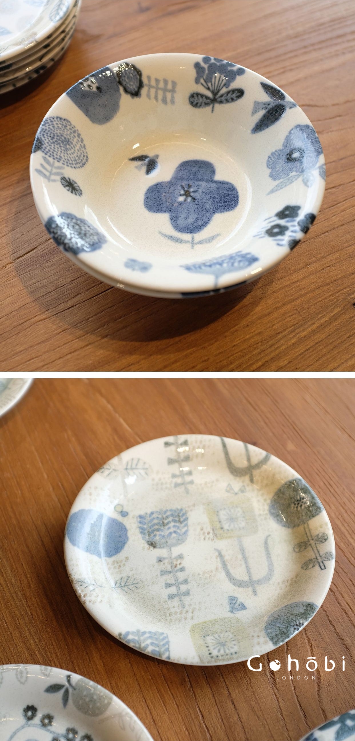 Gohobi Japanese Minoya Ceramic Small Plate [Made in Japan] – Underglaze Minoyaki Tableware