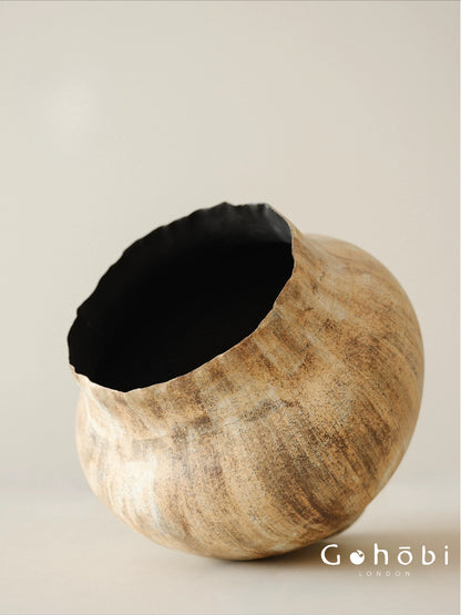 Gohobi Wabi-Sabi Japanese Style Ceramic Vase – Handmade Sand Texture Decorative Vase