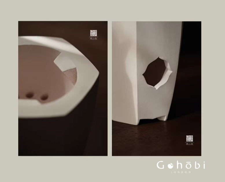 [賦山敘 x Gohobi] Gohobi Hexagonal Begonia Charcoal Tea Stove – Chaozhou White Clay Gongfu Tea Stove