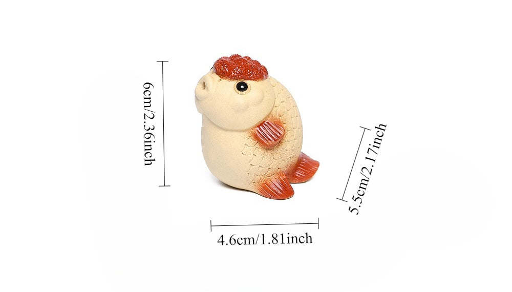 Gohobi Yixing Purple Clay Goldfish Tea Pet – Handmade Incense Holder Ornament