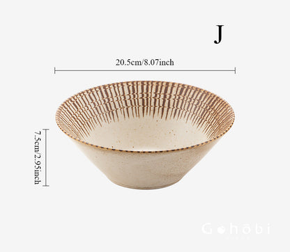 Gohobi Japanese Mino-yaki Pine Leaf Ceramic Plate [Made in Japan] – Retro Light Luxury Tableware