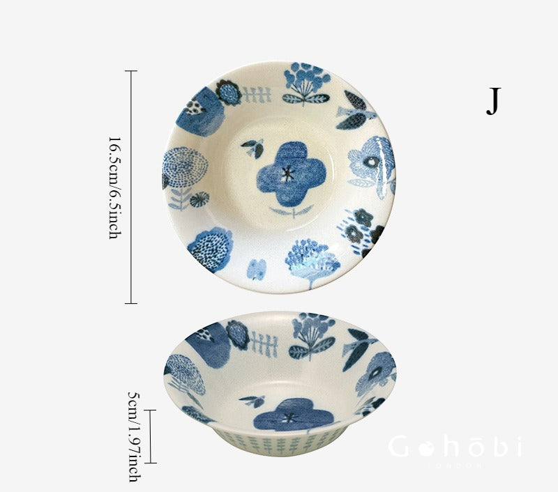 Gohobi Japanese Minoya Ceramic Small Plate [Made in Japan] – Underglaze Minoyaki Tableware