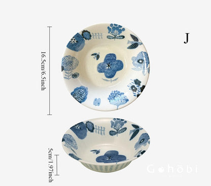 Gohobi Japanese Minoya Ceramic Small Plate [Made in Japan] – Underglaze Minoyaki Tableware