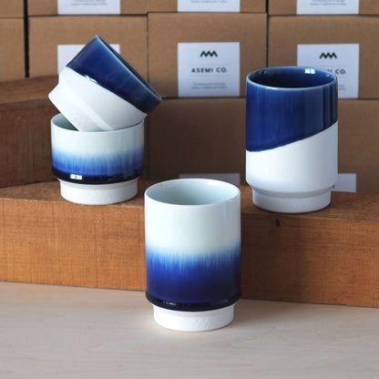 Asemi Co. Tea & Coffee Cups - Hasami Special Edition - yaki Cup Indigo Gradient [made in Japan]