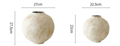 Gohobi Wabi-Sabi Japanese Ceramic Vase – Handmade White Sand Texture Decorative Vase (2 Sizes)