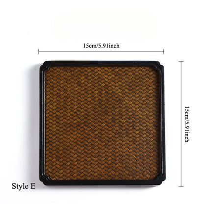 Gohobi Bamboo Mat Surface Tea Tray