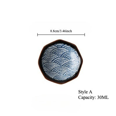 Gohobi Creative Japanese Ceramic Wave Pattern Sauce Dish