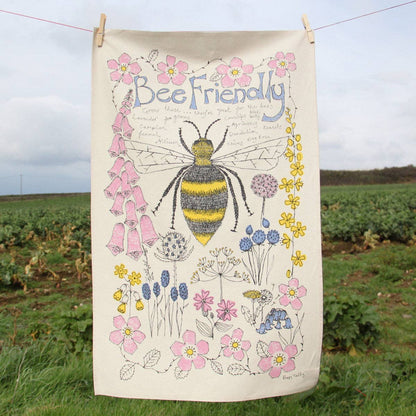 Poppy Treffry Bee Friendly Tea Towel [Made in the UK]