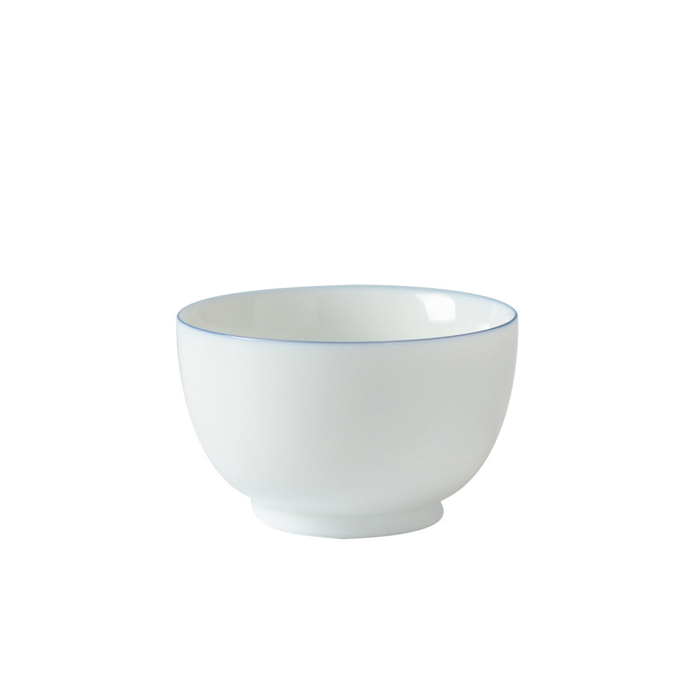Gohobi Handmade Classic White Blue Rim Ceramic Tea Cup (Lagrer 130ml version)