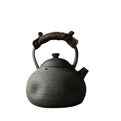 Gohobi Nanbanyaki Style Fireplace-Boiled Teapot – Handmade Wabi-Sabi Dual-Purpose Kettle (900ml)