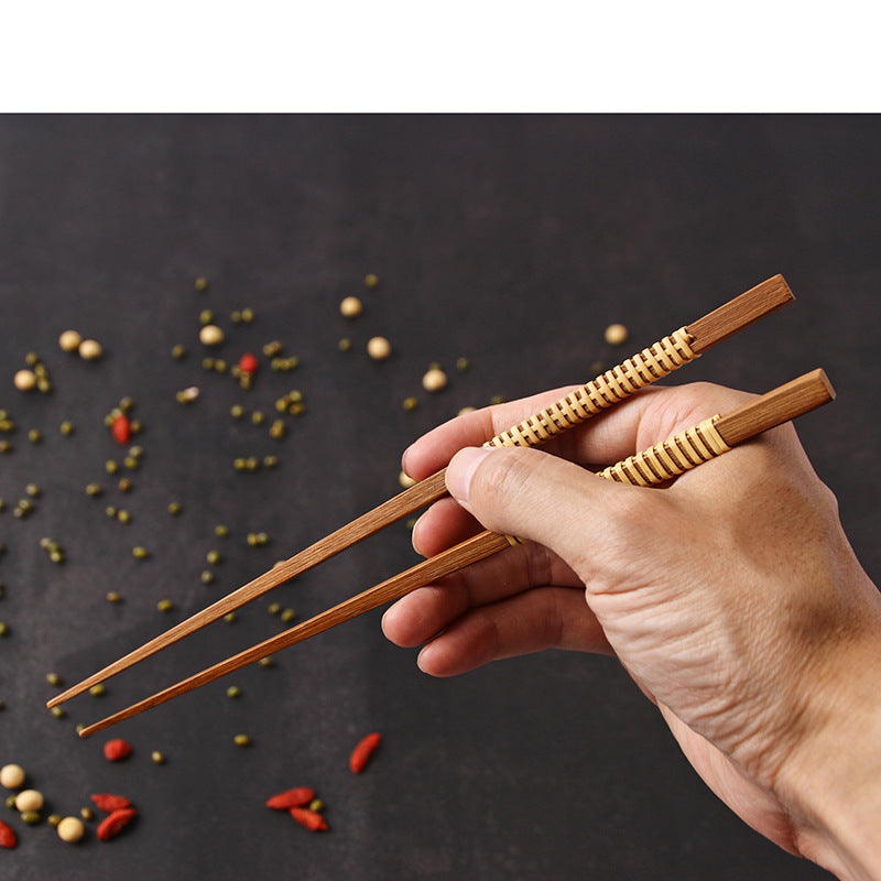 Gohobi Japanese Eco-friendly Solid Bamboo Chopsticks (Square headed)