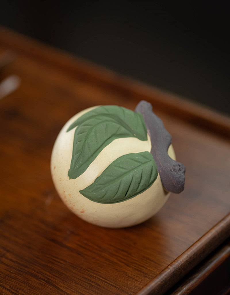 Gohobi Handmade Ceramic YiXing Clay Large Peach Ornament Tea pet
