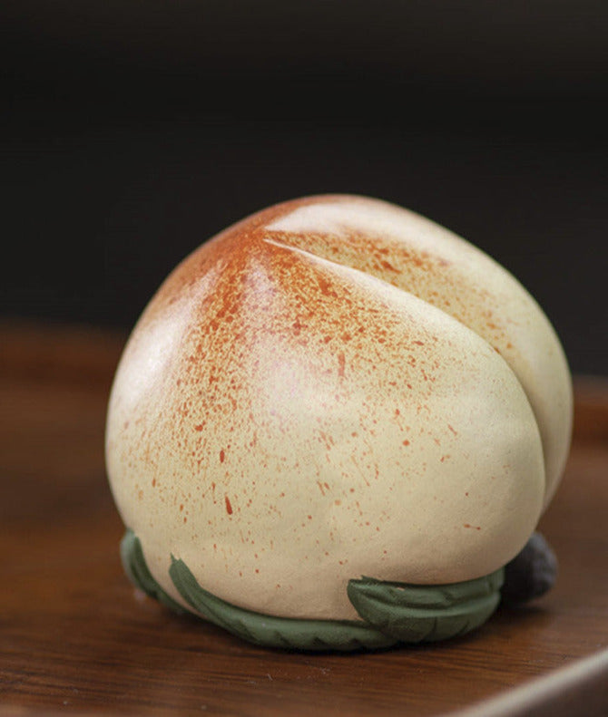 Gohobi Handmade Ceramic YiXing Clay Large Peach Ornament Tea pet