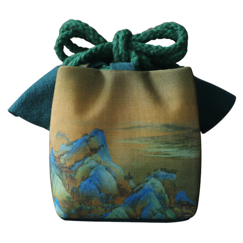 Gohobi Birds Mountains Rivers Teaware Storage Travel Bag