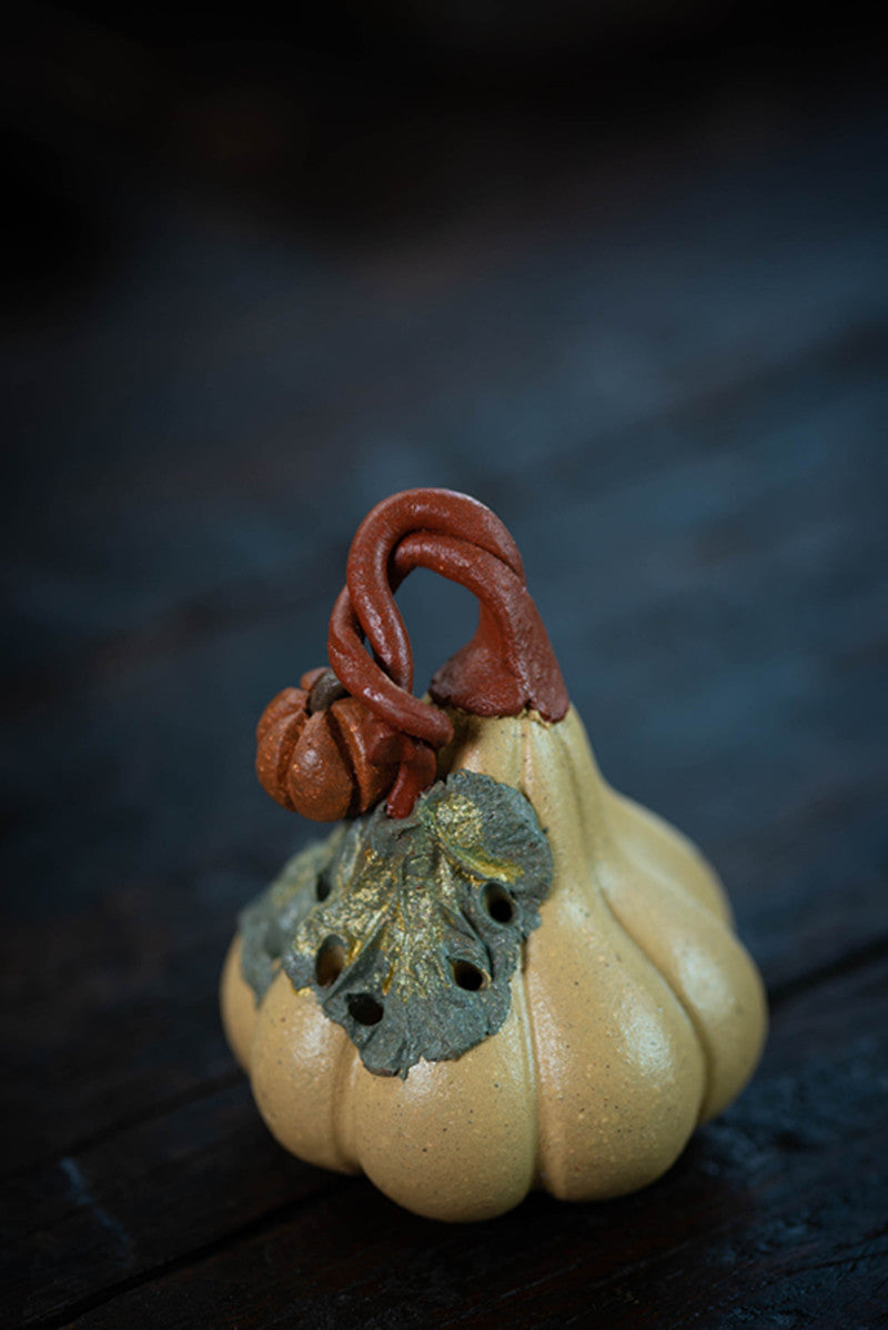 Gohobi Handmade Ceramic YiXing Clay Colourful Pumpkin Ornament Tea pet
