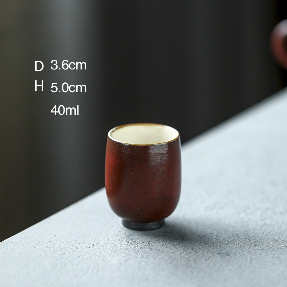 Gohobi Handmade Forbidden City Red Ceramic Tea Cup (Tall 40ml version)