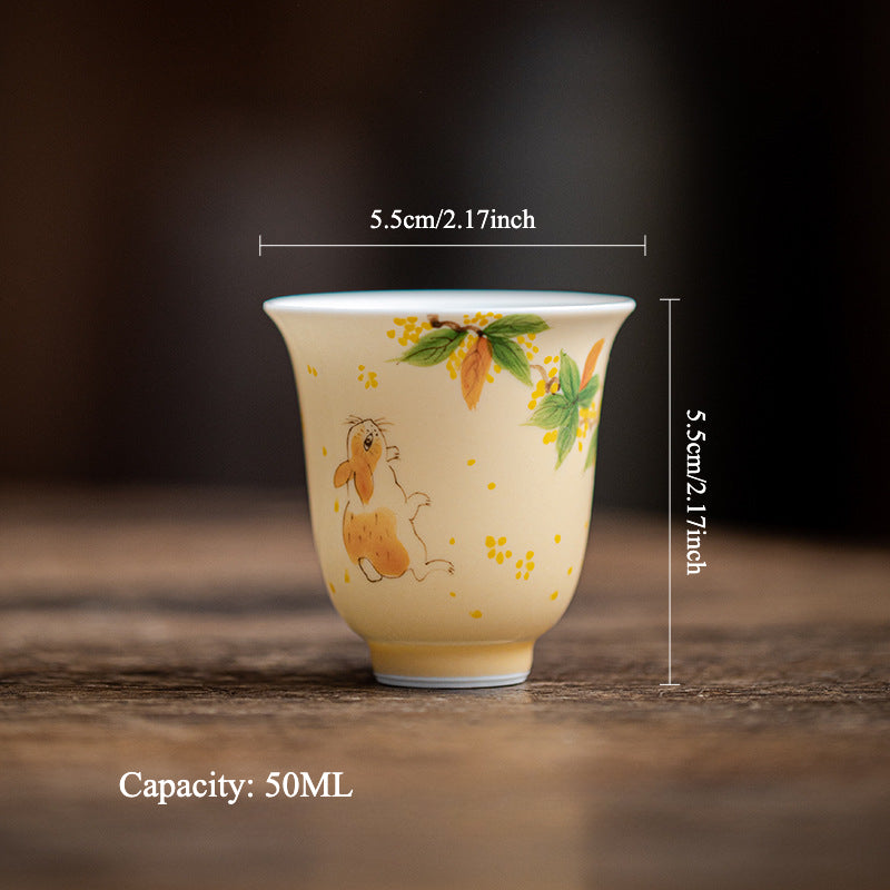 Gohobi Hand-Painted Osmanthus Ceramic Tea Cup