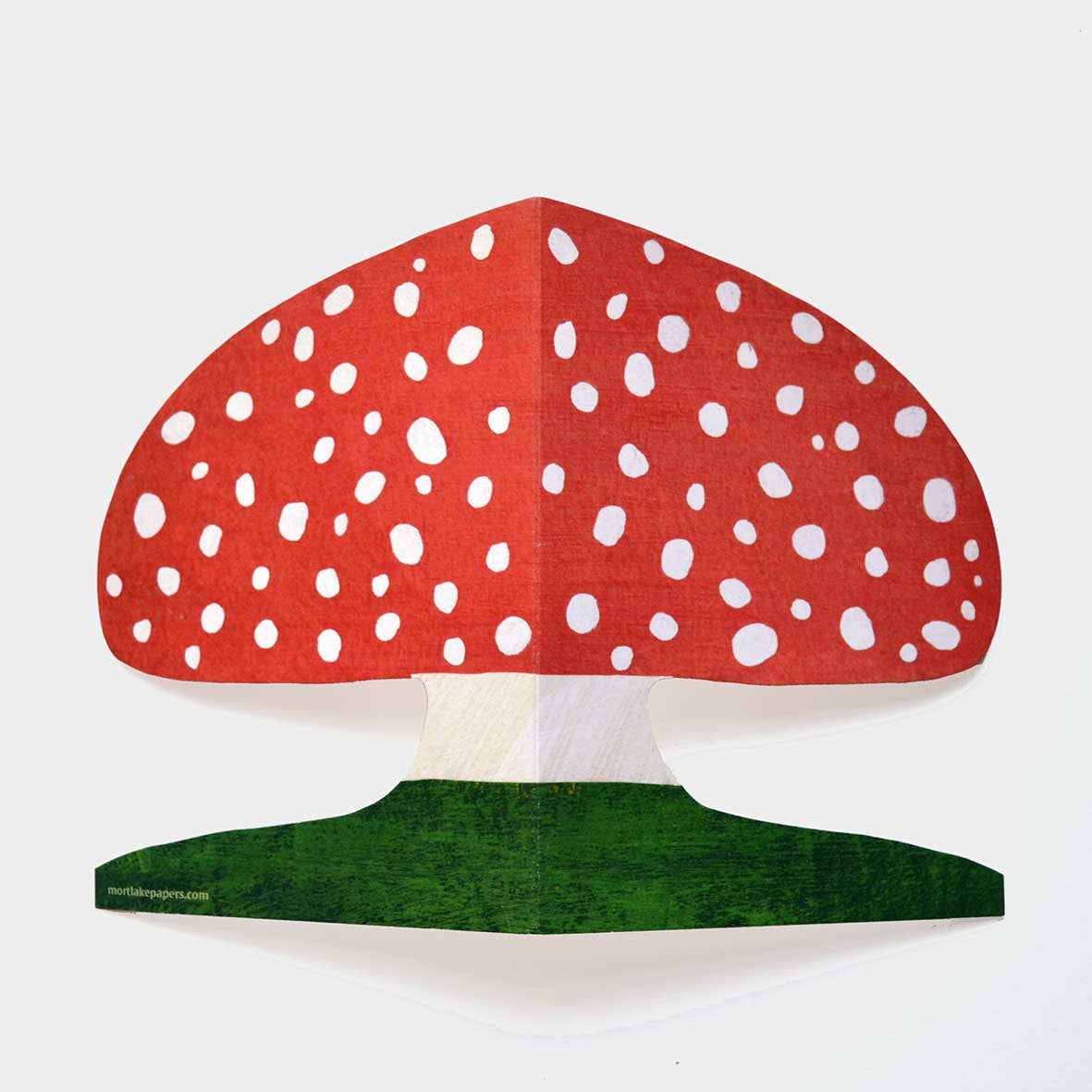 Mortlake Papers Red Mushroom Shaped Greeting Card [Made in the UK]