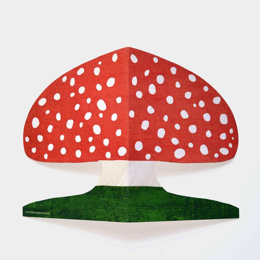 Mortlake Papers Red Mushroom Shaped Greeting Card [Made in the UK]