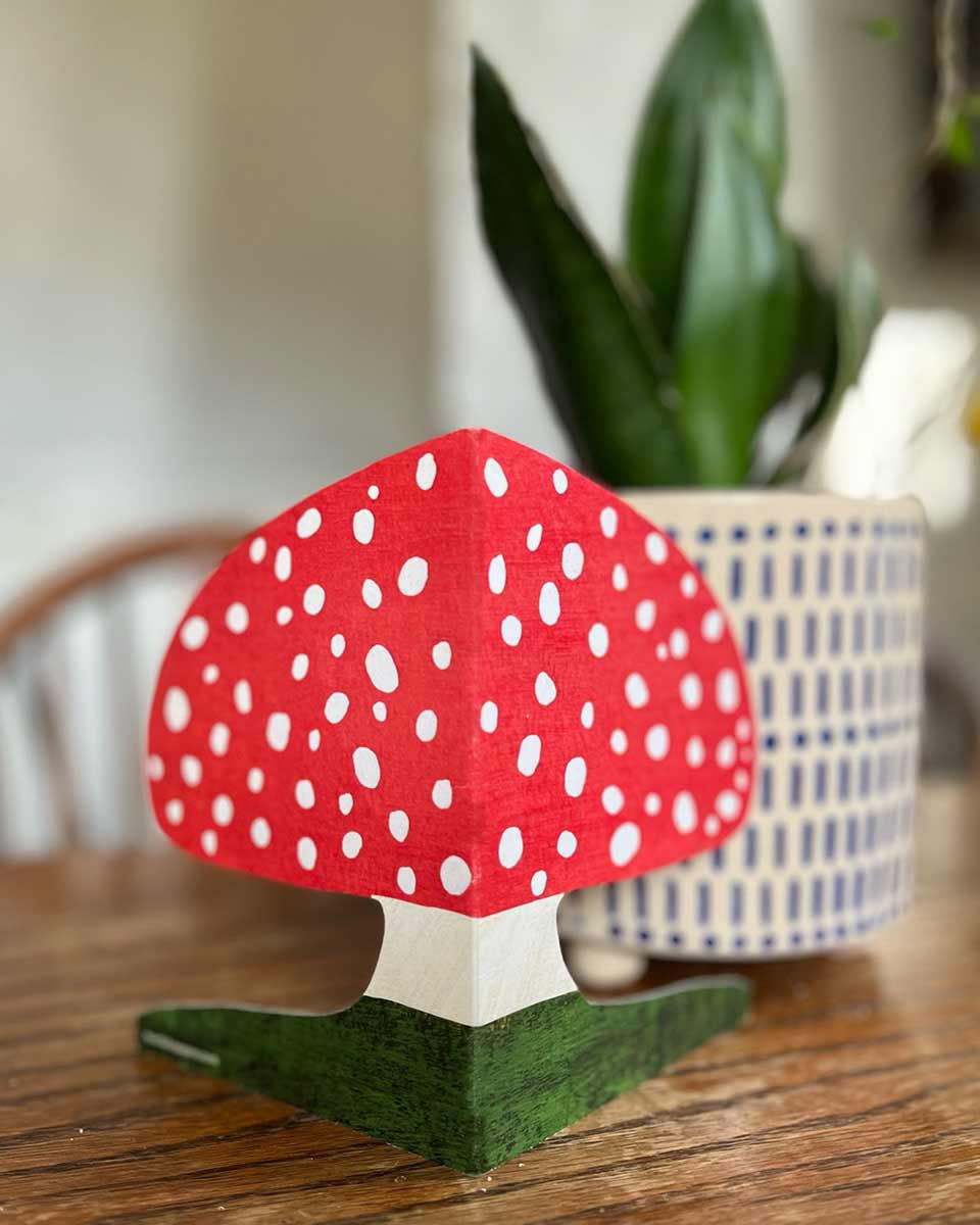 Mortlake Papers Red Mushroom Shaped Greeting Card [Made in the UK]
