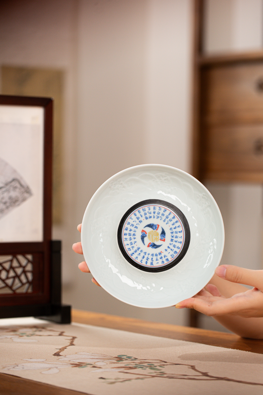 [清本源 x Gohobi Gallery] Apple-Shaped Tea Tray with Inner-Impressed Rubbing Print and Kintsugi Detailing – “Lantern Festival Night” Design