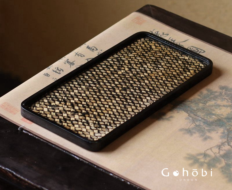 Gohobi Polished Bamboo Tea Tray – Bamboo Woven Gongfu Tea Tray