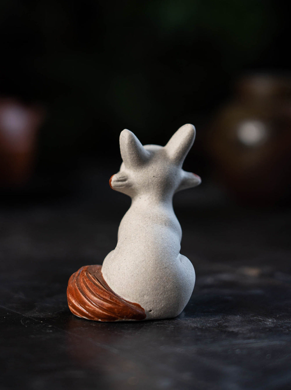 Gohobi Handmade Ceramic YiXing Clay Fox Ornament Tea pet