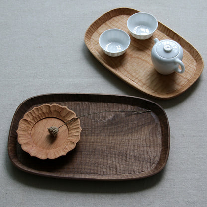 Gohobi Japanese Handcrafted Solid Wood Serving Tray