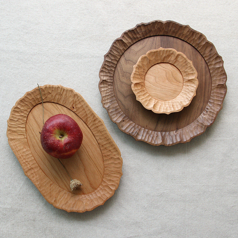 Gohobi Handcrafted Solid Wooden Lace-Edge Tray