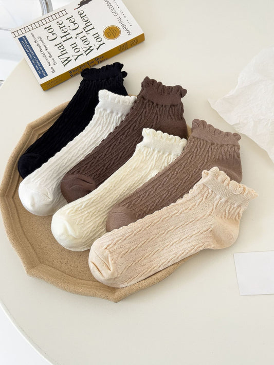 SummerBloom Women's Cotton Mary Jane Lace Socks