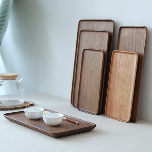 Gohobi Japanese-Inspired Solid Wood Tea Tray