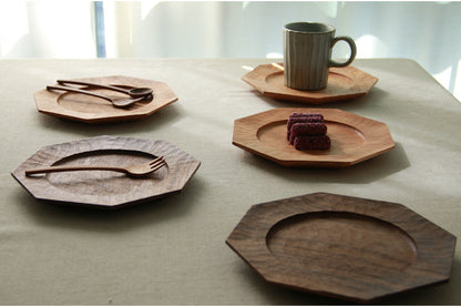 Gohobi Handcrafted Cherry Wood Octagonal Serving Tray